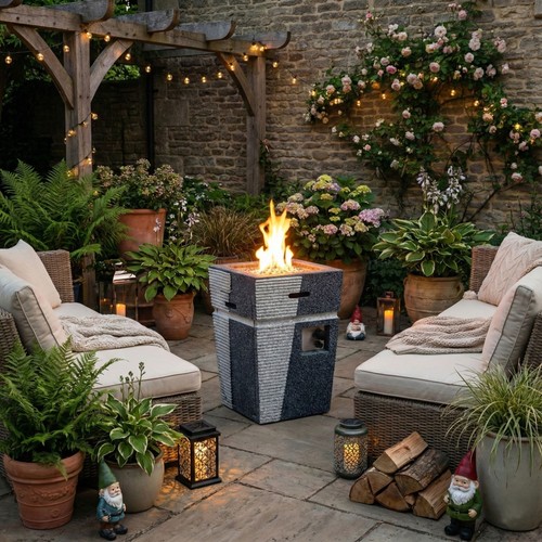 Modern outdoor gas - gas, firepit