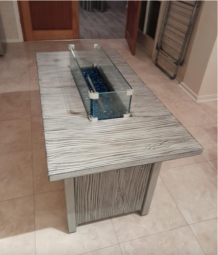 Gas fire pit table - table, large