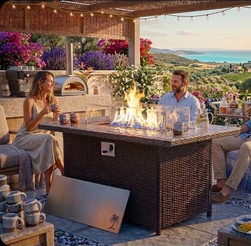 Outdoor propane gas fire pit - outdoor,