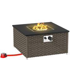 Outsunny 13 KW Rattan Gas Fire