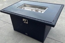 NEW BLACK RATTAN GAS FIREPIT