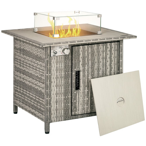 Outsunny rattan gas - rattan, fire