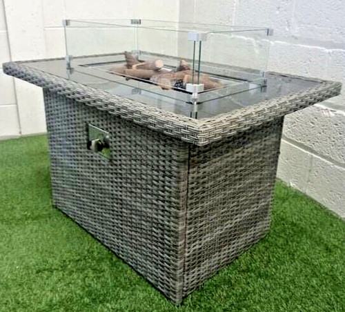 Hercules rattan gas firepit - hercules,