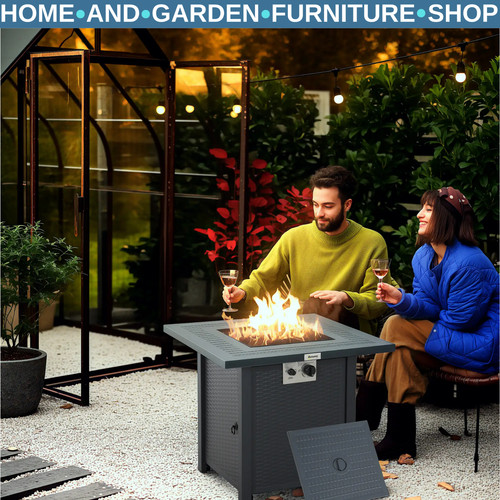 Square propane gas fire - square,