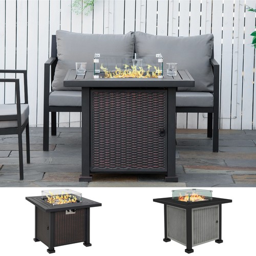 Square propane gas fire pit - fire,