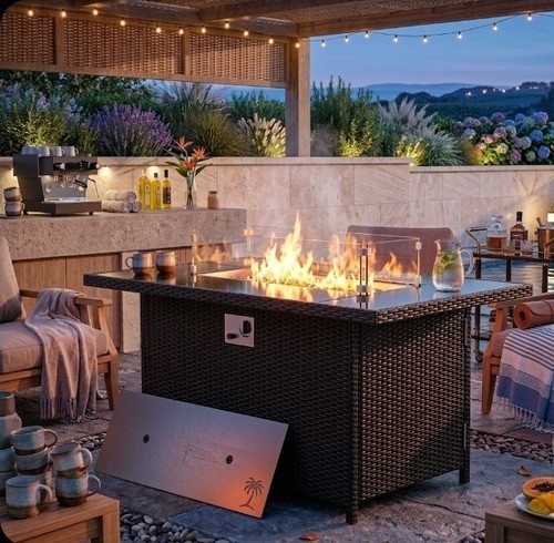 Outdoor propane gas fire pit - outdoor,
