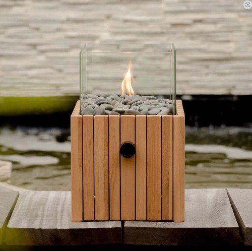 Boho wooden fire pit outdoor - fire,