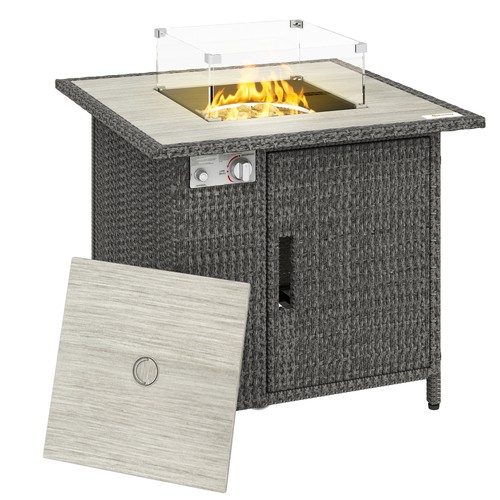 Outsunny rattan gas fire - gas,